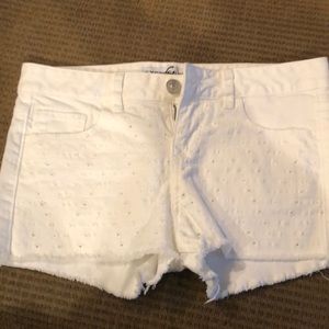 Express Jeans white eyelet denim shorts
